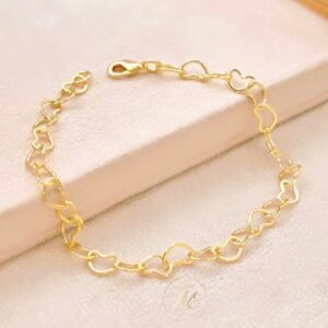 Pulseira corações vazados